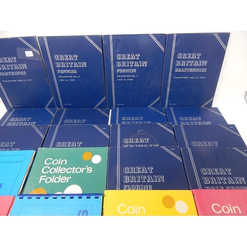 1 - A large collection of coins housed in vintage Whitman and other folders, together with some empty fo... 