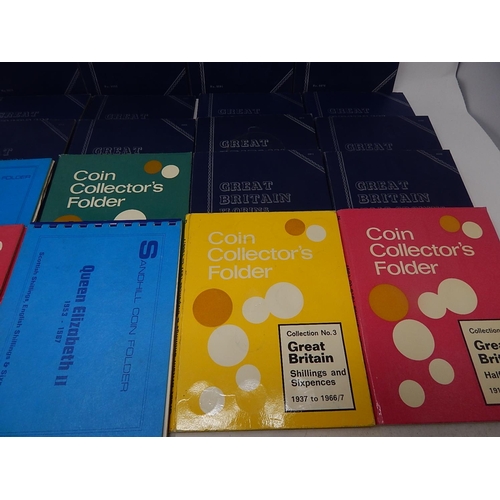 1 - A large collection of coins housed in vintage Whitman and other folders, together with some empty fo... 