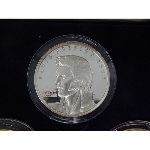 4 - Elvis Presley Commemorative Coin Set comprising Proof $50 Silver containing one troy ounce of .999 S... 