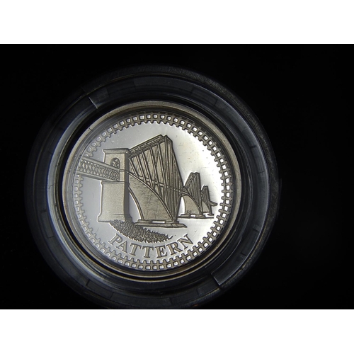 8 - UK Silver Proof Pattern One Pound collection in case with COA about as struck