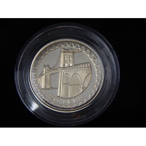 8 - UK Silver Proof Pattern One Pound collection in case with COA about as struck