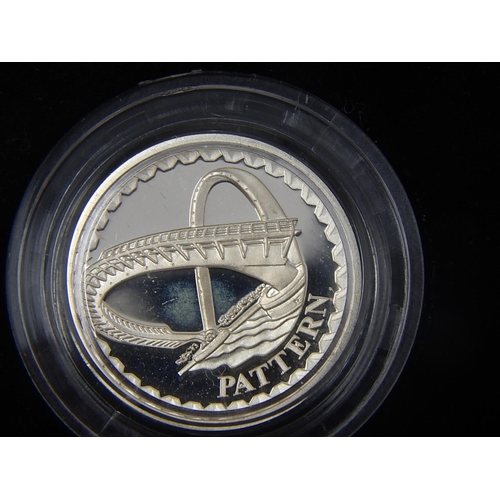 8 - UK Silver Proof Pattern One Pound collection in case with COA about as struck