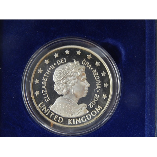 15 - Rare UK 2002 Pattern 5 Euro PIEDFORT coin struck in Sterling .925 Silver cased, one of only 5,000 pi... 