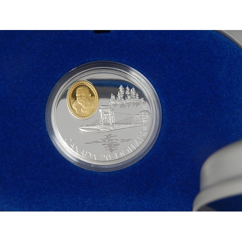 23 - Canada's Early years of aviation 10 silver $20 gold enhanced coins, all housed in their original cas... 