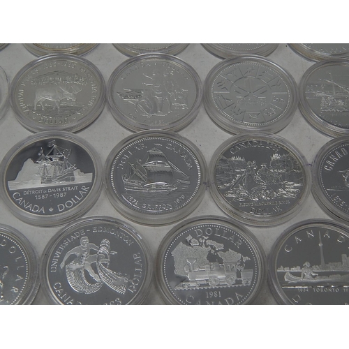 25 - Collection of 21 Canada Silver Dollars with COA's all about as struck