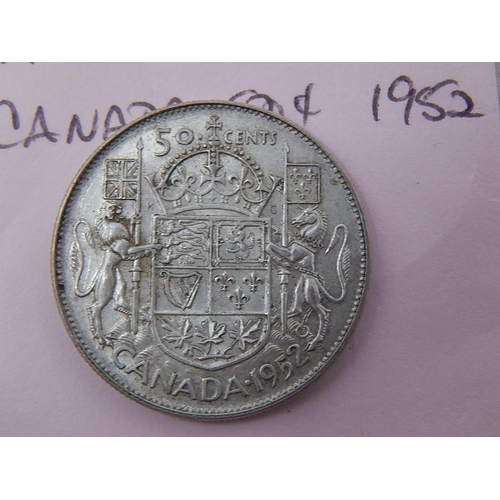 34 - Collection of Canada Silver 50 cents 1940 (2), 1941, 1942, 1943, 1950, 1951, 1952, 1953, 1956, 1957,... 