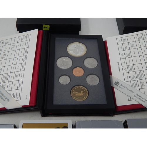 36 - Canada Proof Set 1989 including .925 silver Dollar; Canada proof set 1990 including .925 silver Doll... 