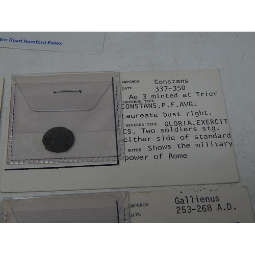 39 - A collection of 6 ancient coins profusely written up, complete with original invoices ( original pur... 