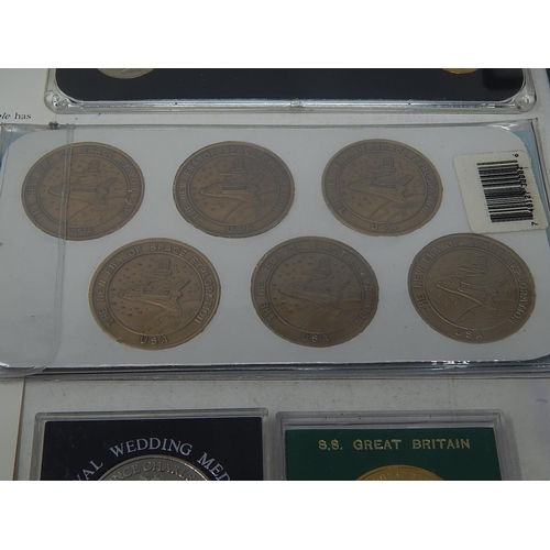 47 - Collection of 6 Solid Bronze Discovery Series Medals; Republic of Marshall Islands 1969 First Men on... 