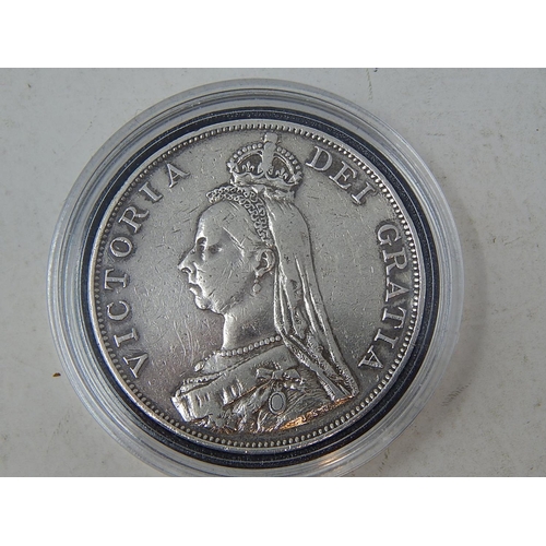 48 - Rare Queen Victoria Double Florin 1889 inverted 1 in Victoria, Very Fine or better