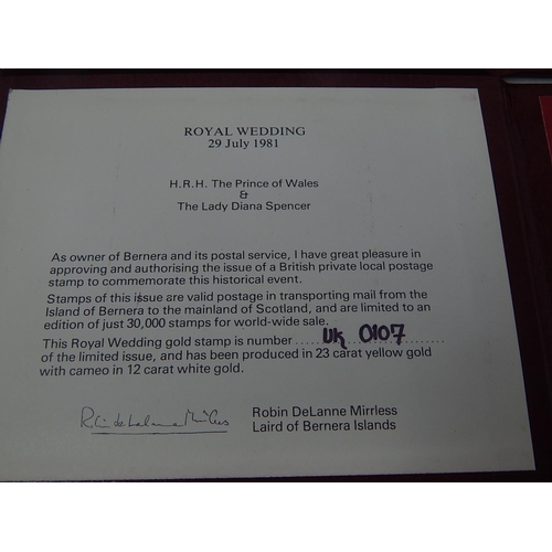 55 - Royal Wedding HRH Prince of Wales & Lady Diana Spencer, collection of 4 Limited Edition Stamps made ... 