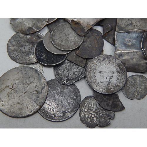 111 - William III Silver Sixpence; William IV 1834 Threehalfpence; other misc Silver items (detector finds... 
