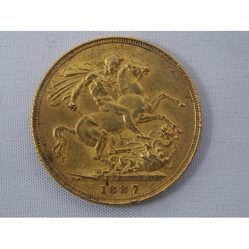 250 - Queen Victoria Full Gold Sovereign 1887