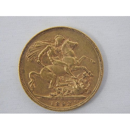 254 - Queen Victoria Full Gold Sovereign 1893