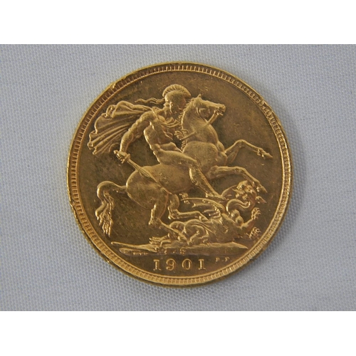 256 - Queen Victoria Full Gold Sovereign 1901