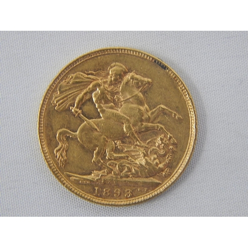 257 - Queen Victoria Full Gold Sovereign 1893