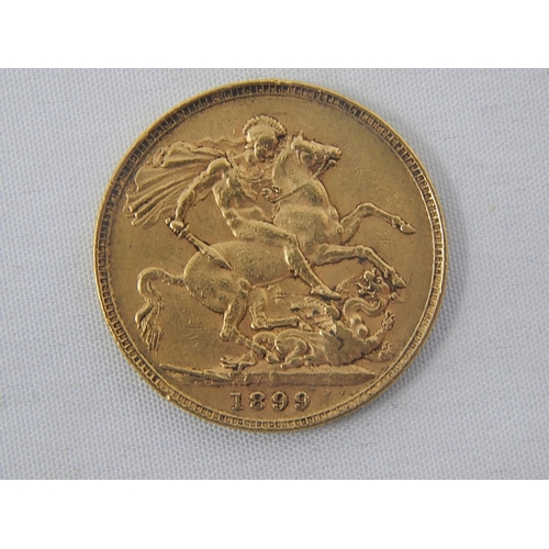 259 - Queen Victoria Full Gold Sovereign 1899