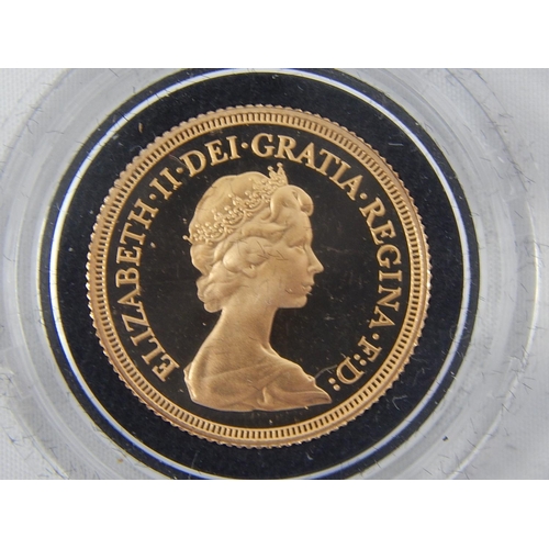 266 - Queen Elizabeth II Proof Gold Full Sovereign in Case of Issue