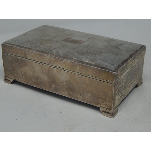 276 - Silver Cigarette Box with Cedar Lined Interior: Hallmarked Birmingham 1967 Howson Brothers: Measures... 