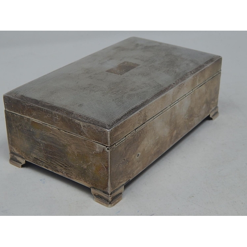 276 - Silver Cigarette Box with Cedar Lined Interior: Hallmarked Birmingham 1967 Howson Brothers: Measures... 