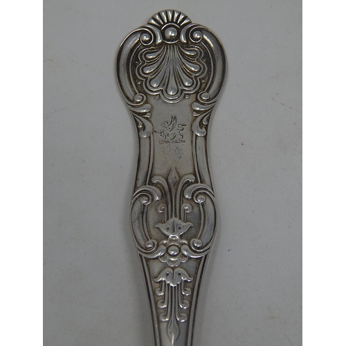 283 - Victorian Silver Kings Pattern Basting Spoon: Hallmarked London 1859 by Francis Higgins III: Measure... 