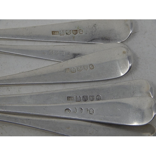 287 - Six C19th Scottish Silver Serving Spoons: Various Dates & Makers: Length 22cm: Weight 349g