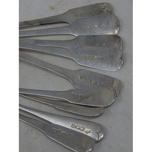 291 - Nine C19th Silver Teaspoons: Various Dates & Makers: Weight 216g