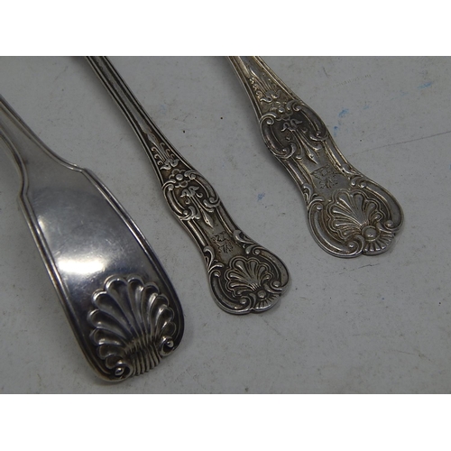 293 - Victorian Silver Sauce Ladle & Two Large Condiment Spoons: All Hallmarked London 1859 by Francis Hig... 