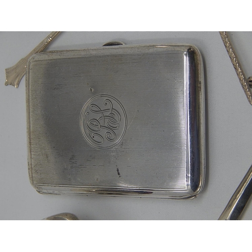 296 - Group of Hallmarked Silver to Include a Cigarette Case, Decanter Labels, Scottish Silver Letter Open... 