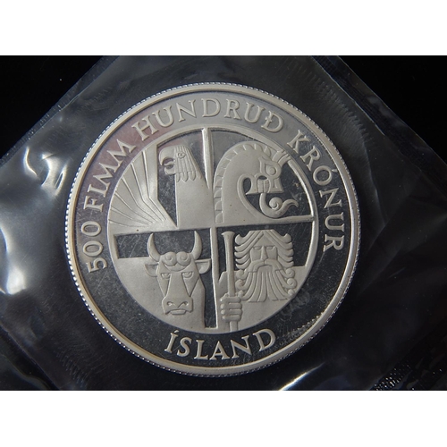 245 - Iceland 1974 Silver Proof (2) Coin Set Commemorating The 1100th Anniverssary of The Settlement of Ic... 