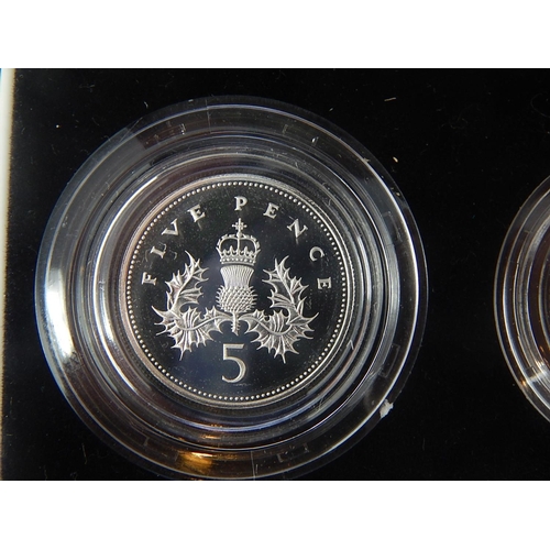 247 - 1990 Silver Proof 5 Pence (2) Coin Set in Case of Issue With COA