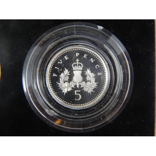 247 - 1990 Silver Proof 5 Pence (2) Coin Set in Case of Issue With COA