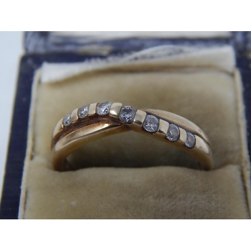 320 - 9ct Gold Diamond Set Ring 0.33ct: Ring Size S: