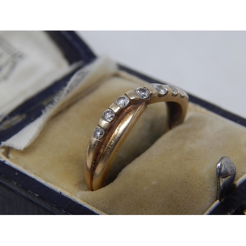 320 - 9ct Gold Diamond Set Ring 0.33ct: Ring Size S: