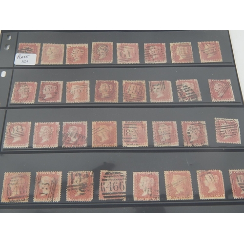 216 - Collection of 90 x Queen Victoria Penny reds, all plate 101