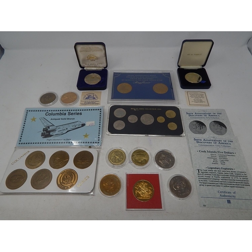 221 - Pair of Official 1970 Commemerative Medals for the 350th Aniversary of the sailing of The Mayflower,... 