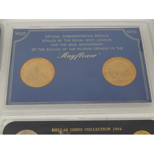 221 - Pair of Official 1970 Commemerative Medals for the 350th Aniversary of the sailing of The Mayflower,... 