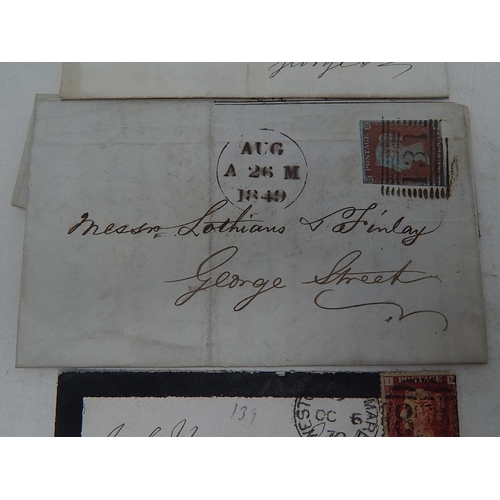 231 - Group of 3 x Victorian Penny Reds on covers postmarked May 18 1849;  August 26 1849; October 6 1870 ... 