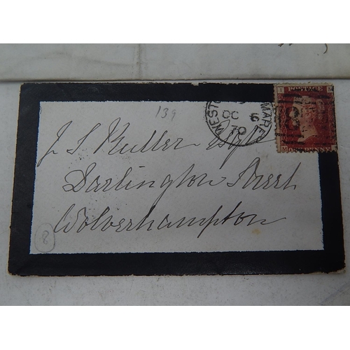 231 - Group of 3 x Victorian Penny Reds on covers postmarked May 18 1849;  August 26 1849; October 6 1870 ... 