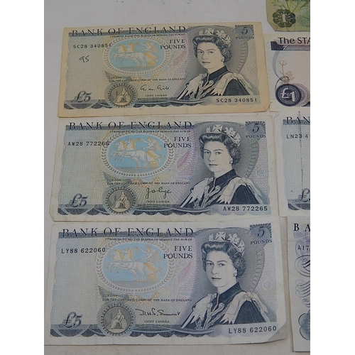 237 - Banknotes: £5 (7) £1 (3)