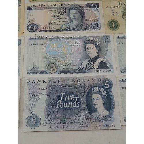 237 - Banknotes: £5 (7) £1 (3)