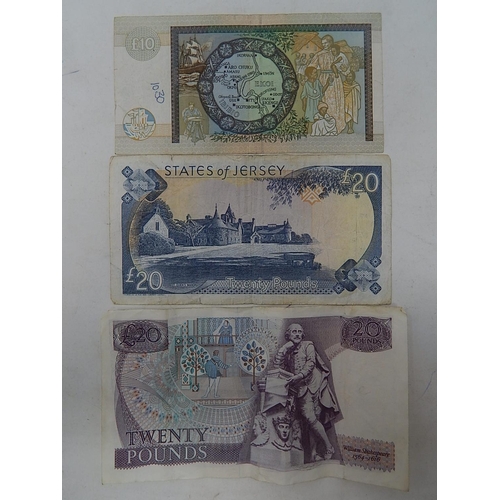 209 - Bank of England £20 Note: Bank of Jersey £20 Note: Clydesdale £10 Note