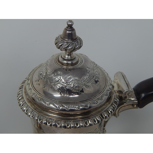 323 - C18th Silver Coffee Pot Hallmarked London 1769 by Charles Wright: Height 28cm: Weight 28.81oz (896g)