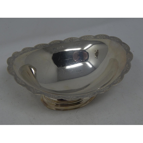 326 - Large Silver Pedestal Bon Bon Dish Hallmarked Birmingham 1967 by Barker Ellis: Measures 16cm wide: W... 