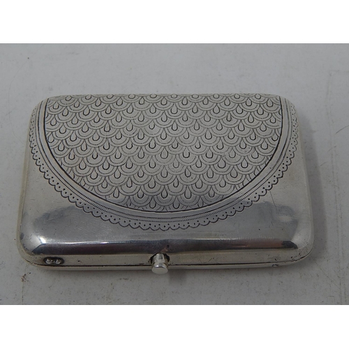 345 - C19th Russian Silver Cigarette Case: 84 Standard Dated 1894: Measures 9cm x 6.4cm: Weight 120.5g