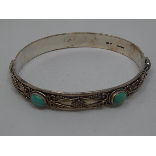 375 - 2 x Heavy Silver Bangles: Weight 81.3g