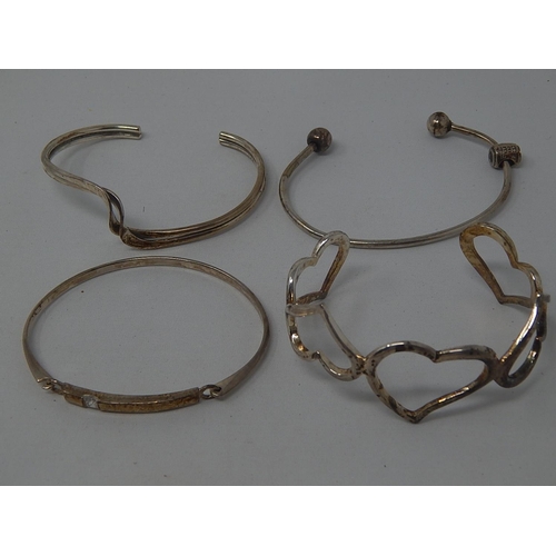 376 - 4 x Silver Bangles