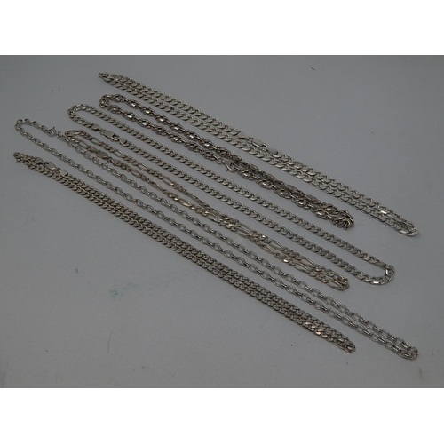 378 - 6 x Silver Necklaces: Weight 140.6g