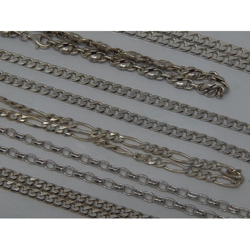 378 - 6 x Silver Necklaces: Weight 140.6g