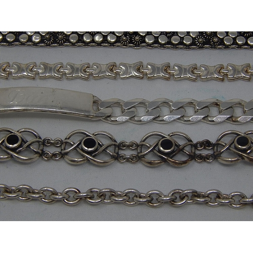 379 - 10 x Silver Bracelets & Necklaces: Weight 195g